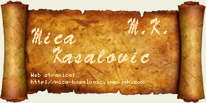 Mića Kasalović vizit kartica